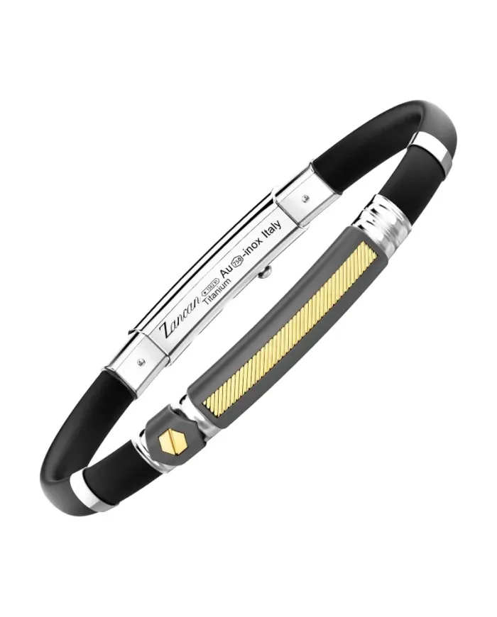 Bracciale da Uomo Zancan Eternity Titanium in Titanio, Oro Giallo, Argento e Silicone