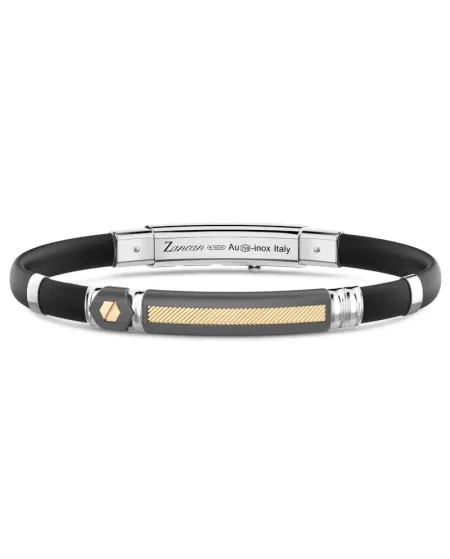 Zancan Eternity Titanium Men's Bracelet in Titanium, Yellow Gold, Silver, and Silicone