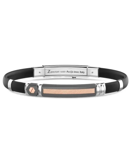 Bracciale da Uomo Zancan Eternity Titanium in Titanio, Oro Rosa, Argento e Silicone