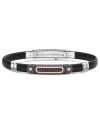 Zancan Eternity Titanium Men's Bracelet in Titanium, Rose Gold, Silver and Silicone with Black Diamonds