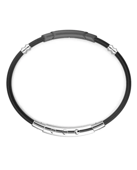 Bracciale da Uomo Zancan Eternity Titanium in Titanio, Oro Rosa, Argento e Silicone con Diamanti Neri