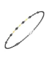 Bracciale da Uomo Zancan Eternity Titanium in Titanio e Oro Giallo con Diamanti Neri