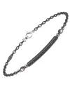 Bracciale da Uomo Zancan Eternity Titanium in Titanio con Diamanti Neri e Viti in Oro Rosa