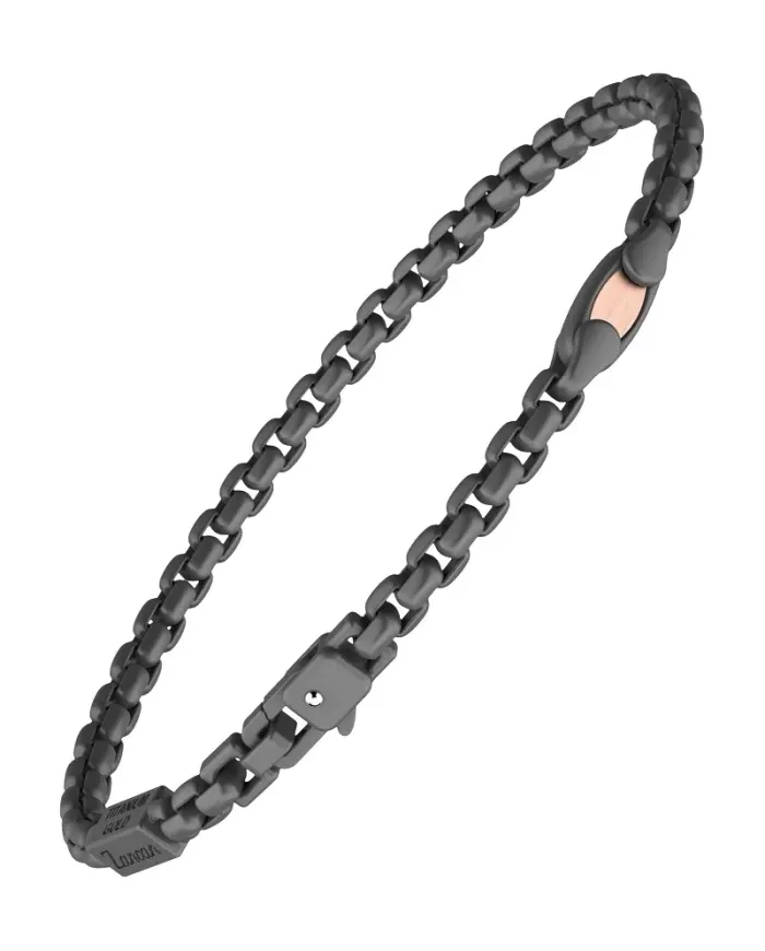 Bracciale da Uomo Zancan Eternity Titanium in Titanio e Oro Rosa con Maglie Squadrate