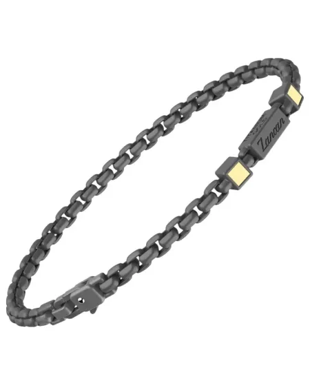 Bracciale da Uomo Zancan Eternity Titanium in Titanio e Oro Giallo con Maglie Squadrate