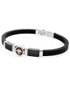 Bracelet Zancan Hi-Tekh 2.0 pour homme, en acier et silicone noir, avec rose des vents