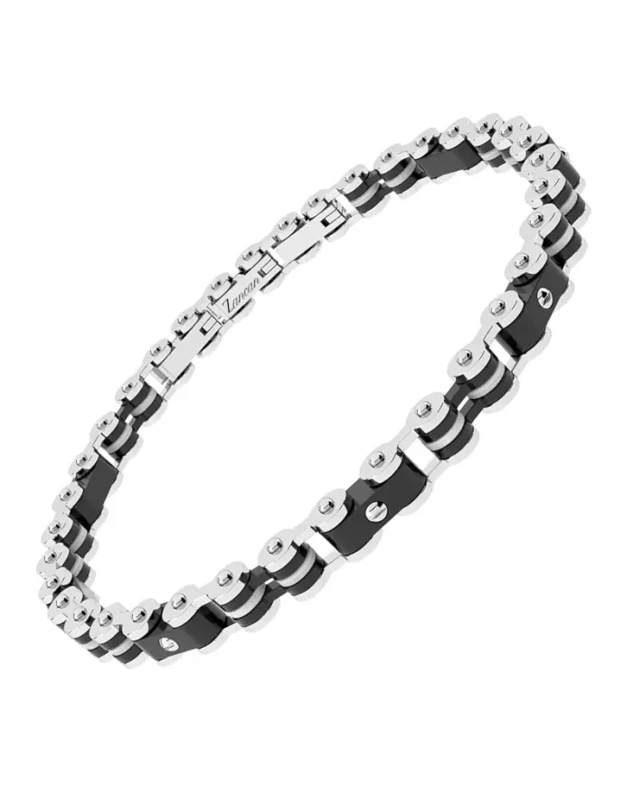 Bracelet pour homme Zancan Hi-Tekh 2.0 en acier bicolore avec maillons