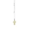 Collana da Uomo Zancan Insignia 925 in Argento e Oro Giallo con Croce con Diamanti Bianchi