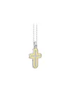 Collana da Uomo Zancan Insignia 925 in Argento e Oro Giallo con Croce con Diamanti Bianchi