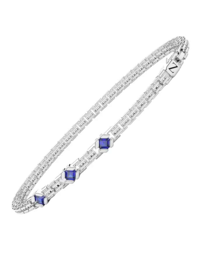 Bracciale da Uomo Zancan Insigna 925 Color in Argento con Spinelli Blu