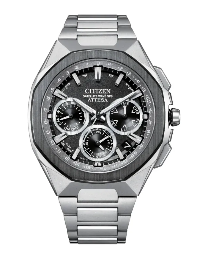 Montre Citizen Pilot Eco-Drive Chronographe Radiopilotée Cadran Bleu Super Titanium