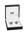 Boutons de manchette Montblanc Star en acier à motif soleil et emblème en nacre