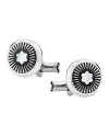 Boutons de manchette Montblanc Star en acier à motif soleil et emblème en nacre