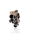 Chantecler Paillettes Cascade Ring in Rose Gold, Diamonds, and Black Enamel