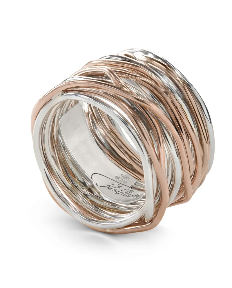 Anello Filodellavita 22 Fili in Oro Rosa e Argento
