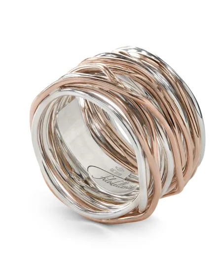 Anello Filodellavita 22 Fili in Oro Rosa e Argento