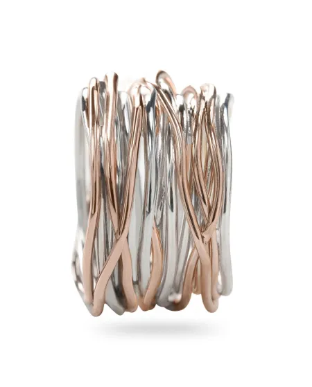 Filodellavita 22-Thread Ring in Rose Gold and Silver