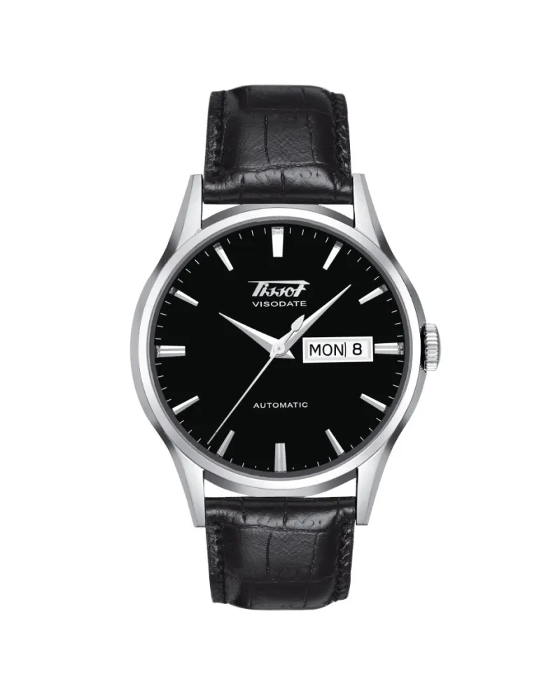 Orologio Tissot Heritage Visodate Automatic con Quadrante Nero e Cinturino  in Pelle | Gioielleria Casella | Orologi automatici