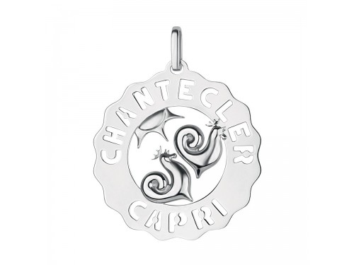 Ciondolo Chantecler grande logo Galli e Sole in argento