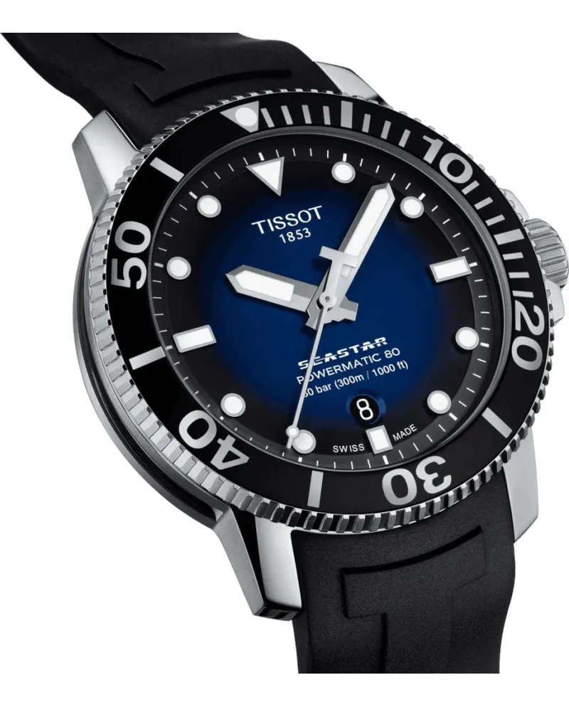 Orologio Tissot Seastar 1000 Powermatic 80 con Quadrante Blu Sfumato e  Cinturino in Caucciù | Gioielleria Casella | Orologi automatici