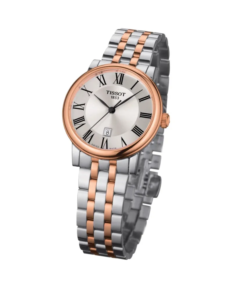 Orologio Tissot Carson Premium Lady con Quadrante Argento e Bracciale in  Acciaio Pvd Oro Rosa | Gioielleria Casella | Orologi al quarzo