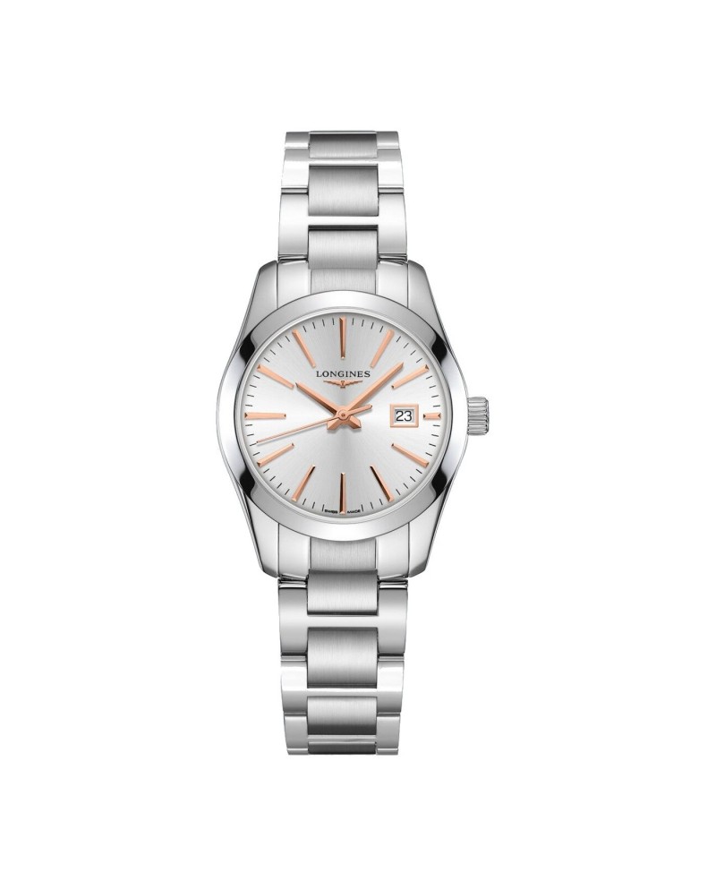 Longines Conquest Classic Women's Watch with Silver Dial and Steel Bracelet