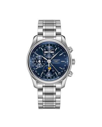 Orologio Cronografo Longines The Master Collection con Quadrante Blu e Bracciale in Acciaio