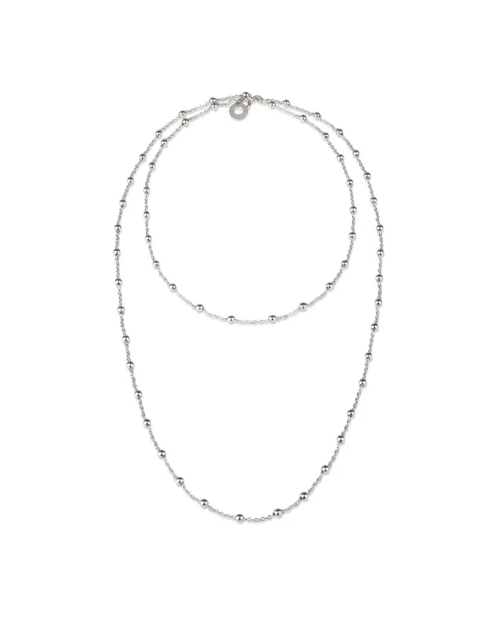 Chantecler Et Voilà Silver Ball Necklace with Pendant Logo, 90 cm