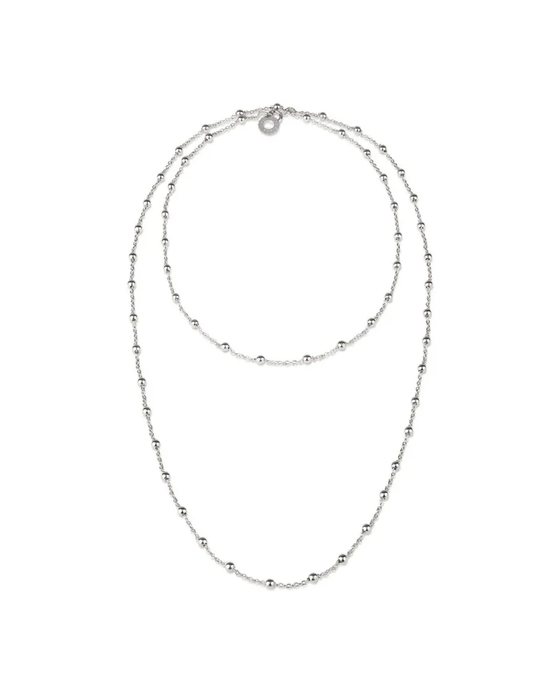 Collana Chantecler Et Voilà Pallinata in Argento con Logo Pendente cm 90