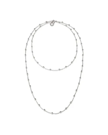 Collana Chantecler Et Voilà Pallinata in Argento con Logo Pendente cm 90
