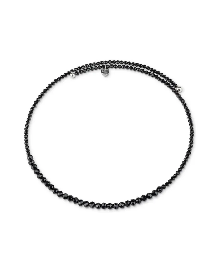 Chantecler Et Voilà Choker Necklace in Black Spinel and Silver