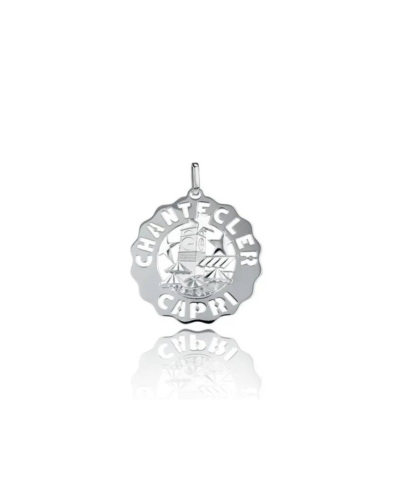 Chantecler Et Voilà Grand pendentif carré en argent