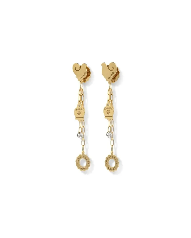 Orecchini Pendenti Chantecler Anima con Simboli in Oro Giallo e Diamanti Orecchini Pendenti Chantecler Anima con Simboli in Oro Giallo e Diamanti