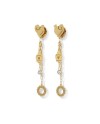 Chantecler Anima Pendant Earrings with Symbols in Yellow Gold and Diamonds