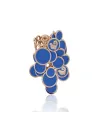 Chantecler Cascade Paillettes Ring in Rose Gold, Diamonds, and Capri Blue Enamel
