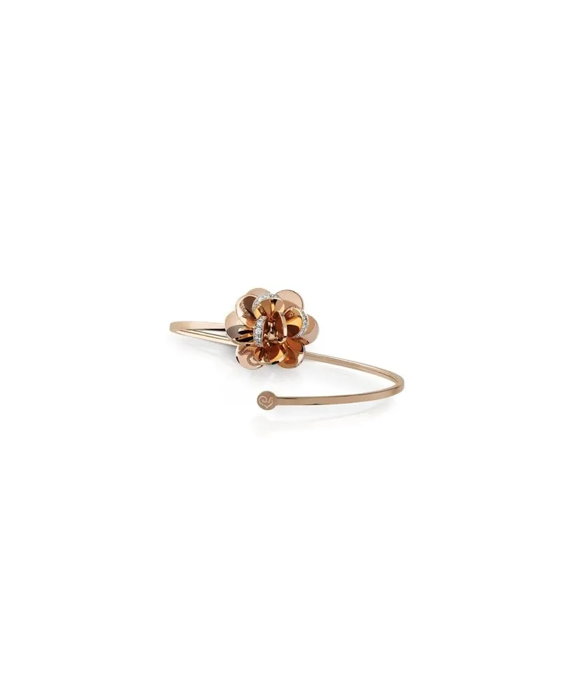 Bracciale Chantecler Paillettes Fiore Medio in Oro Rosa e Diamanti