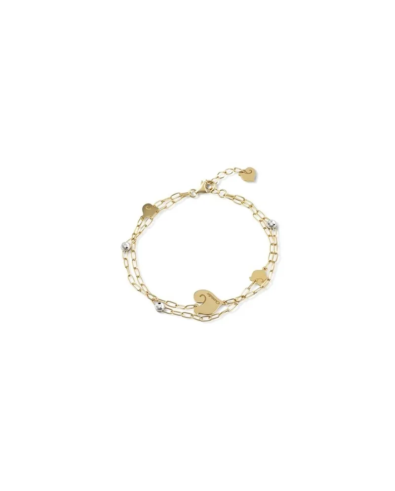 Bracelet Chantecler Anima à deux rangs orné de quatre coqs en or jaune et diamants