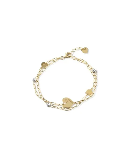 Bracciale Chantecler Anima a Due Fili con Quattro Simboli del Gallo in Oro Giallo e Diamanti