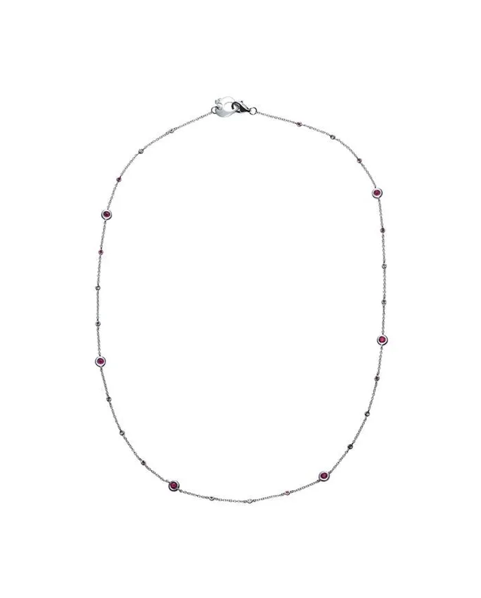 Chantecler Capri Necklace in White Gold, White Diamonds, and Rubies