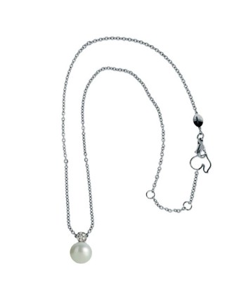 Chantecler Bon Bon Necklace in White Gold, Diamonds and Pearl Fwp