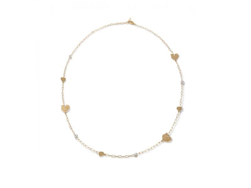Collana Chantecler Anima con Simboli Galli in Oro Giallo e Diamanti 50 - 55 cm