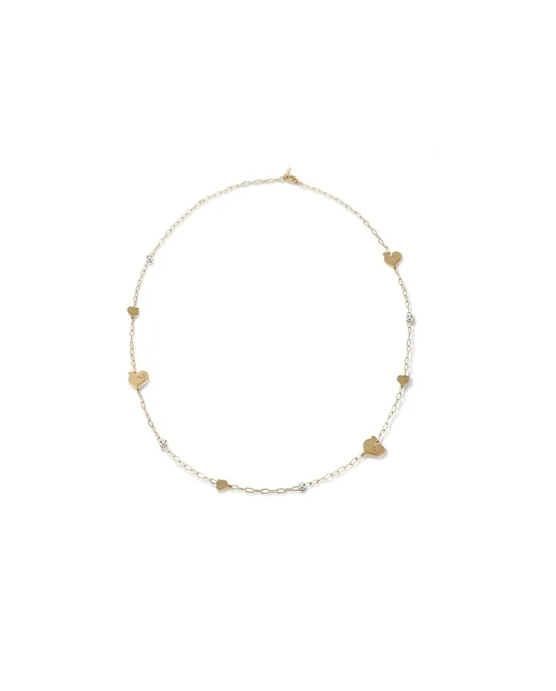 Collana Chantecler Anima con Simboli Galli in Oro Giallo e Diamanti 50 - 55 cm
