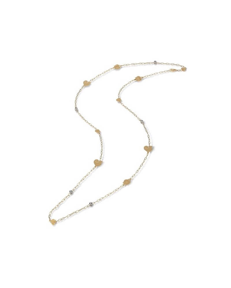 Collana Chantecler Anima con Simboli Galli e Campana in Oro Giallo e Diamanti 80 cm