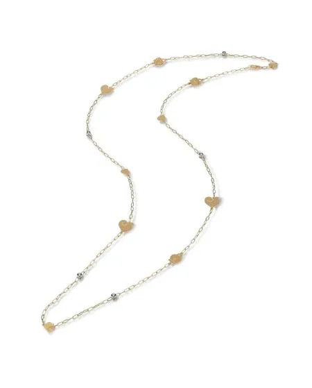 Collana Chantecler Anima con Simboli Galli e Campana in Oro Giallo e Diamanti 80 cm