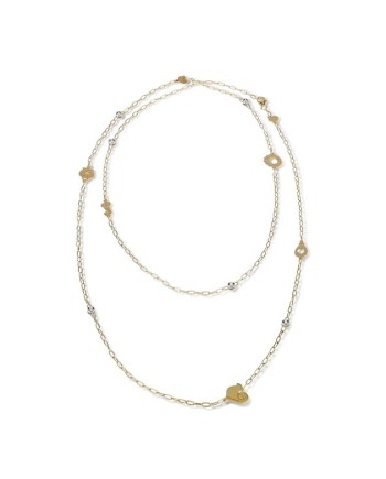 Collier Chantecler Anima avec symboles en or jaune et diamants 100 cm