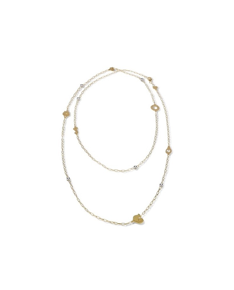 Collana Chantecler Anima con Simboli in Oro Giallo e Diamanti 100 cm