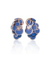 Chantecler Rose Gold, White Diamond, and Capri Blue Enamel Cascade Paillette Earrings