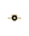 Gucci Le Marché des Merveilles Ring in Yellow Gold, with Black Onyx and Diamonds with a Feline Head