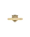 Anello Gucci Le Marché des Merveilles in Oro Giallo, con Onice Nero e Diamanti con testa di Felino