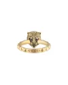 Anello Gucci Le Marché des Merveilles in Oro Giallo, con Onice Nero e Diamanti con testa di Felino